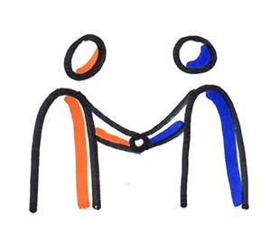 Deux personnes qui se serrent la main, c'est le début d'une relation !