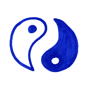 Les polarités, deux constituants d'une même réalité, comme le Ying et le Yang dessinés ici.